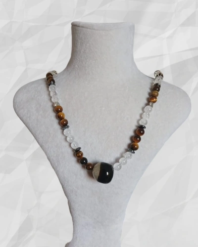 KAPLANGÖZÜ KRİSTAL KUVARS KOLYE 40CM