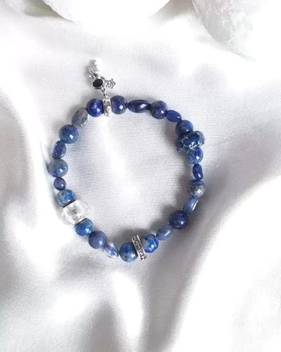 Lapis Lazuli ve Sodalit Doğal Taş bileklik