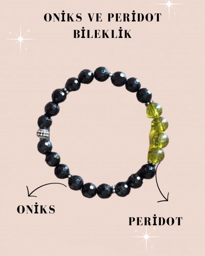 ONİKS VE PERİDOT DOĞAL TAŞ BİLEKLİK