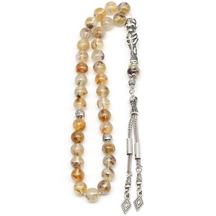 Sitrin Doğal Taş Tesbih 8 mm Küre Kesim