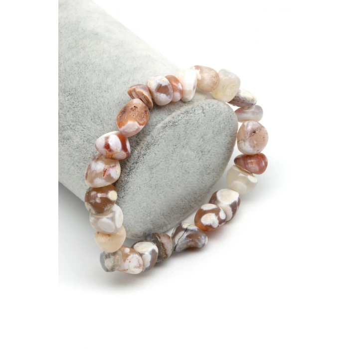 Akik Doğal Taş Bileklik 6 x 12 mm Özel Kesim