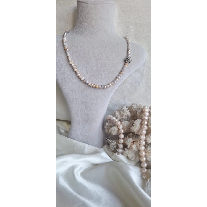 DOĞAL KUM İNCİ KOLYE (DOĞAL TATLI SU İNCİSİ)