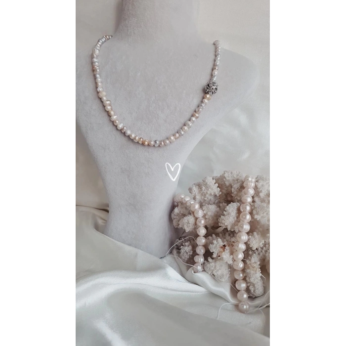 DOĞAL KUM İNCİ KOLYE (DOĞAL TATLI SU İNCİSİ)