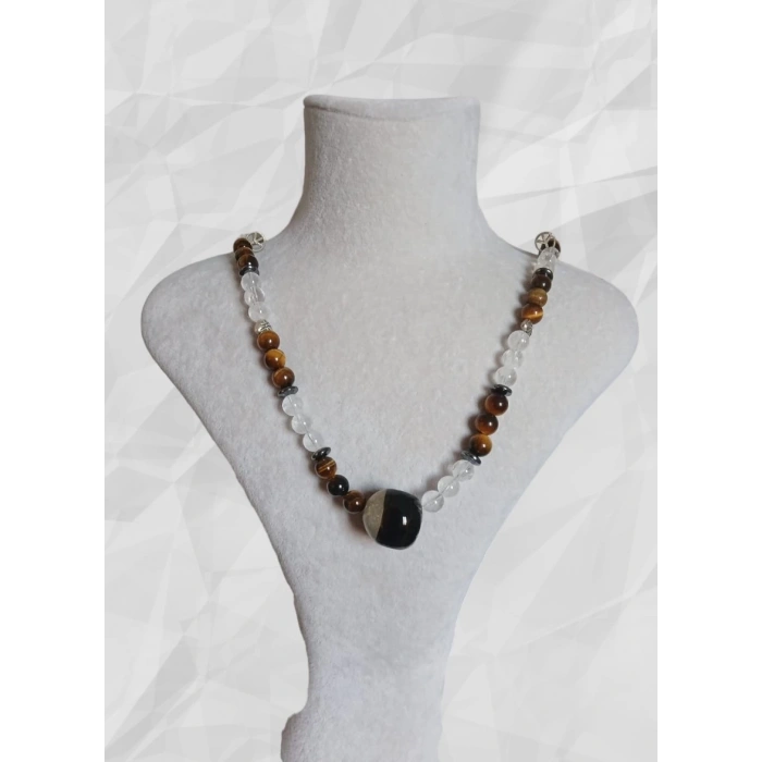 KAPLANGÖZÜ KRİSTAL KUVARS KOLYE 40CM