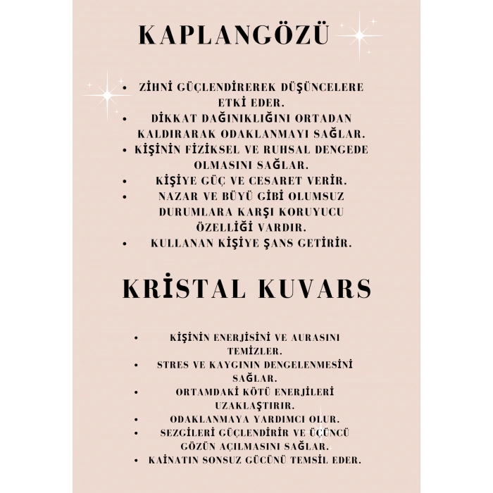 KAPLANGÖZÜ KRİSTAL KUVARS KOLYE SET 40CM