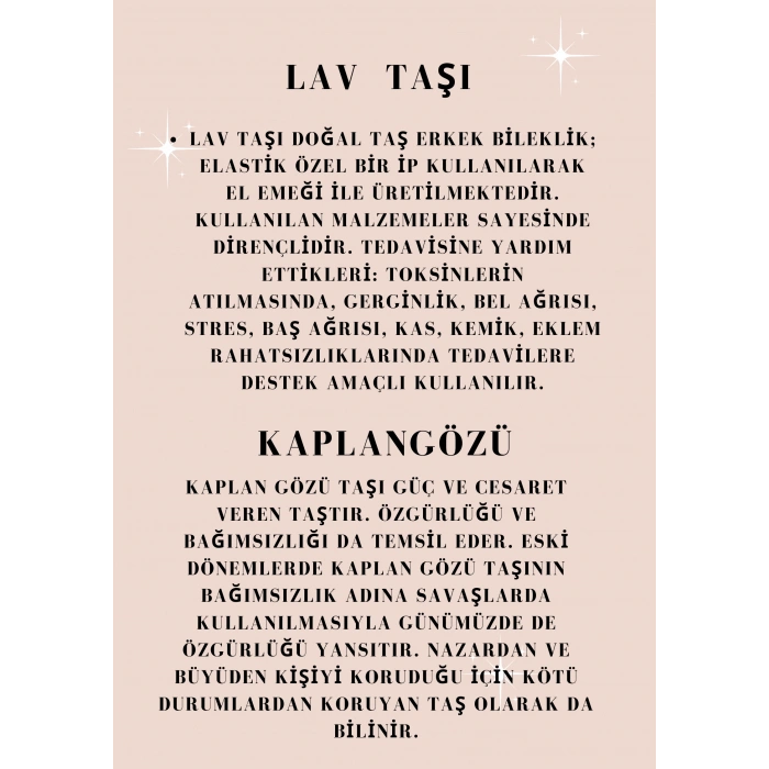 KAPLANGÖZÜ VE LAV TAŞI BAY BİLEKLİK