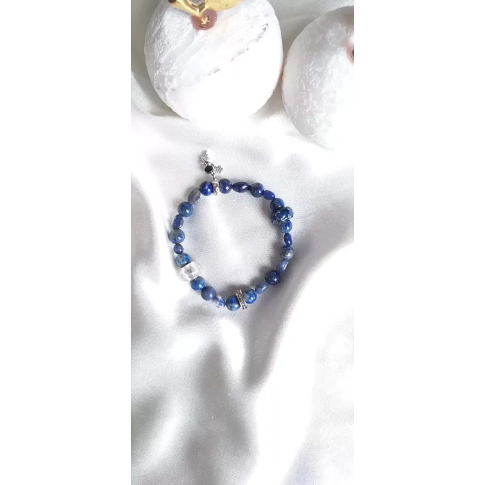 Lapis Lazuli ve Sodalit Doğal Taş bileklik