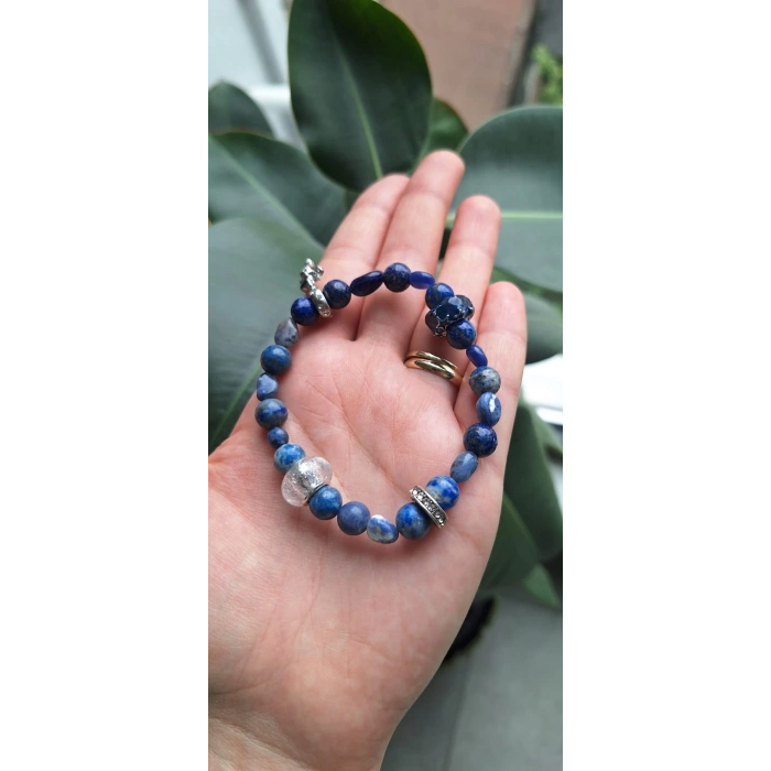 Lapis Lazuli ve Sodalit Doğal Taş bileklik