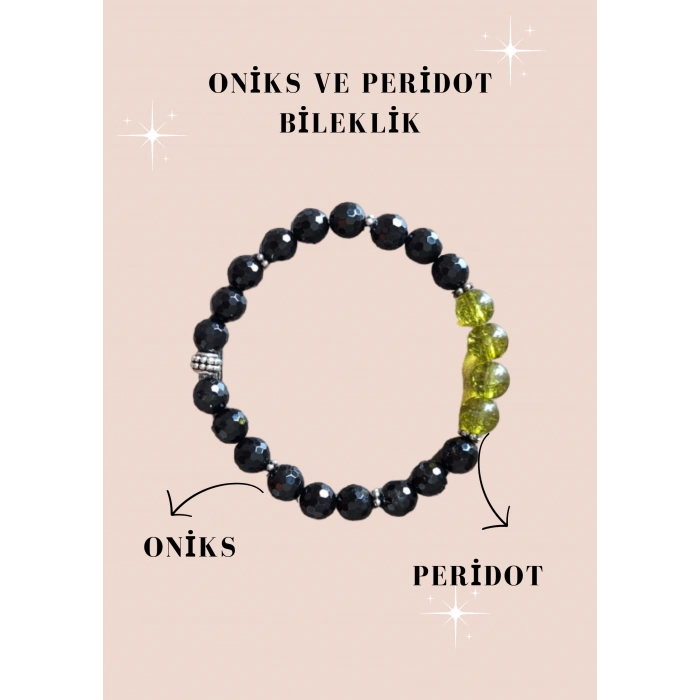ONİKS VE PERİDOT DOĞAL TAŞ BİLEKLİK
