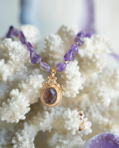 AMETİST DOĞAL TAŞ KOLYE 30CM