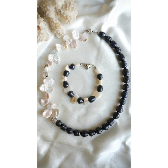 YAPRAK İNCİ SİYAH İNCİ VE SEDEF TAKIM