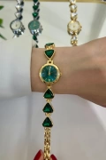 Damla Elmas Model Gold İçi Zümrüt Kadın Kol Saati