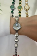 Damla Elmas Model Silver İçi Beyaz Kadın Kol Saati
