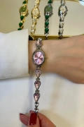 Damla Model Silver İçi Pembe Detay Kadın Kol Saati