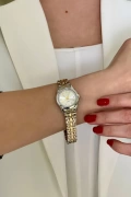 Hathor Model Silver-Gold İçi Beyaz Kadın Kol Saati