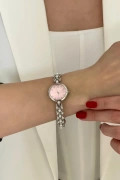 Heket Model Silver İçi Pembe Kadın Kol Saati