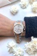 Ken Model Silver-Rose İçi Beyaz Çelik Kadın Kol Saati