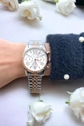 Pelikan Model Silver-Rose İçi Beyaz Çelik Kadın Kol Saati