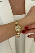 Ptah Model Silver-Gold İçi Beyaz Kadın Kol Saati