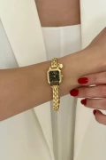Sobek Model Gold İçi Siyah Kadın Kol Saati