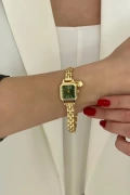 Sobek Model Gold İçi Yeşil Kadın Kol Saati