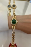 Sonsuzluk Model Gold İçi Zümrüt Kadın Kol Saati