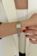Thoth Model Silver-Gold İçi Beyaz Kadın Kol Saati
