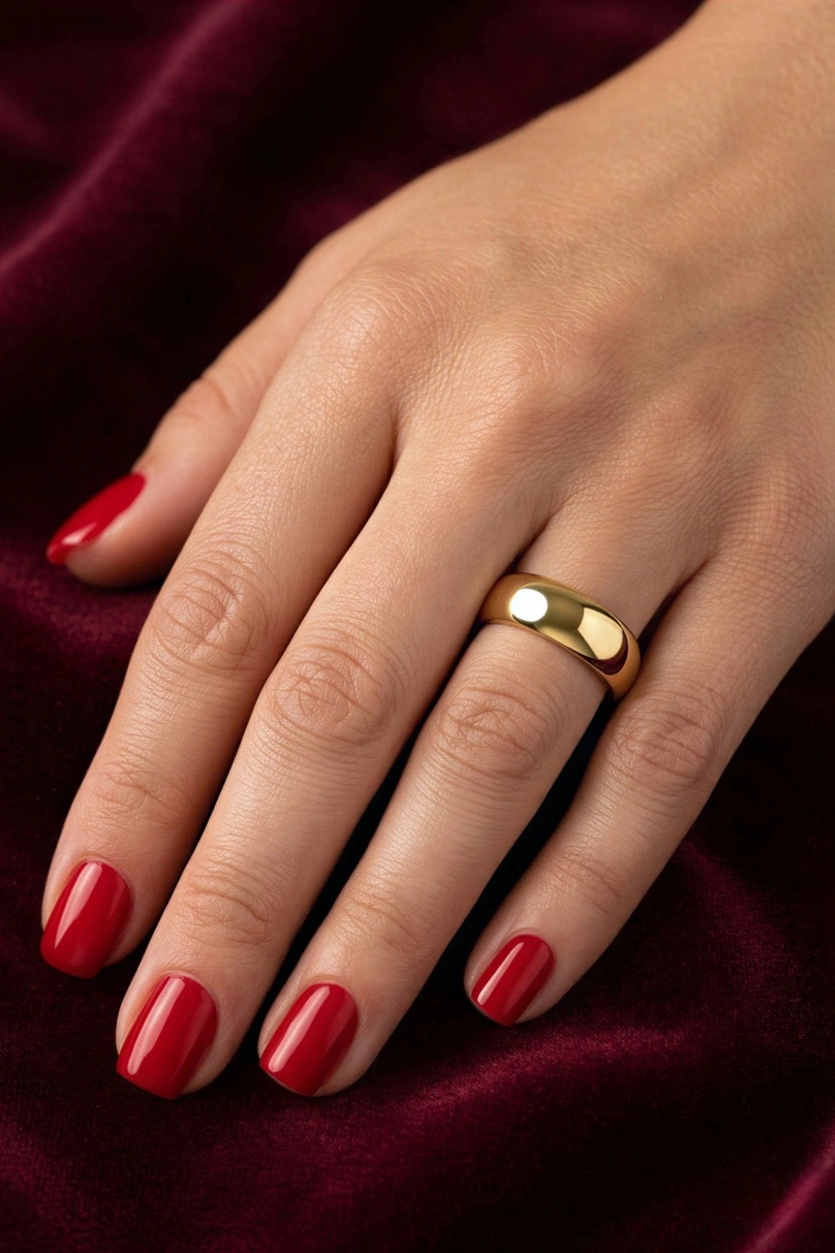 Alyans Model Kalın Gold Altın Kaplama Yüzük