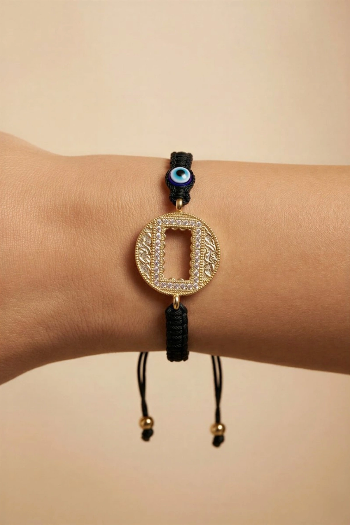 Siyah Örgü Gramlık Model Gold Altın Kaplama Bileklik