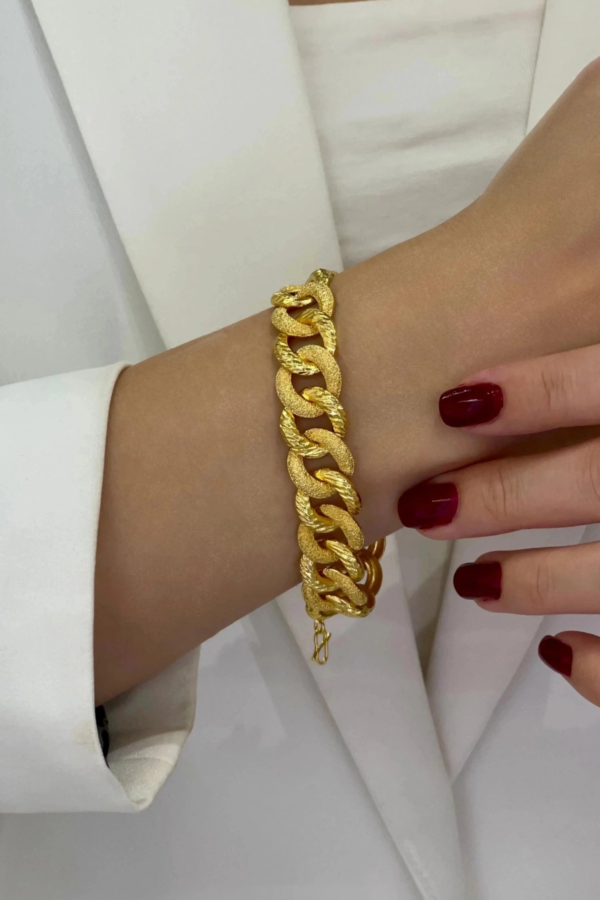 Yarı Simli Samanyolu Model Gold Altın Kaplama Bileklik