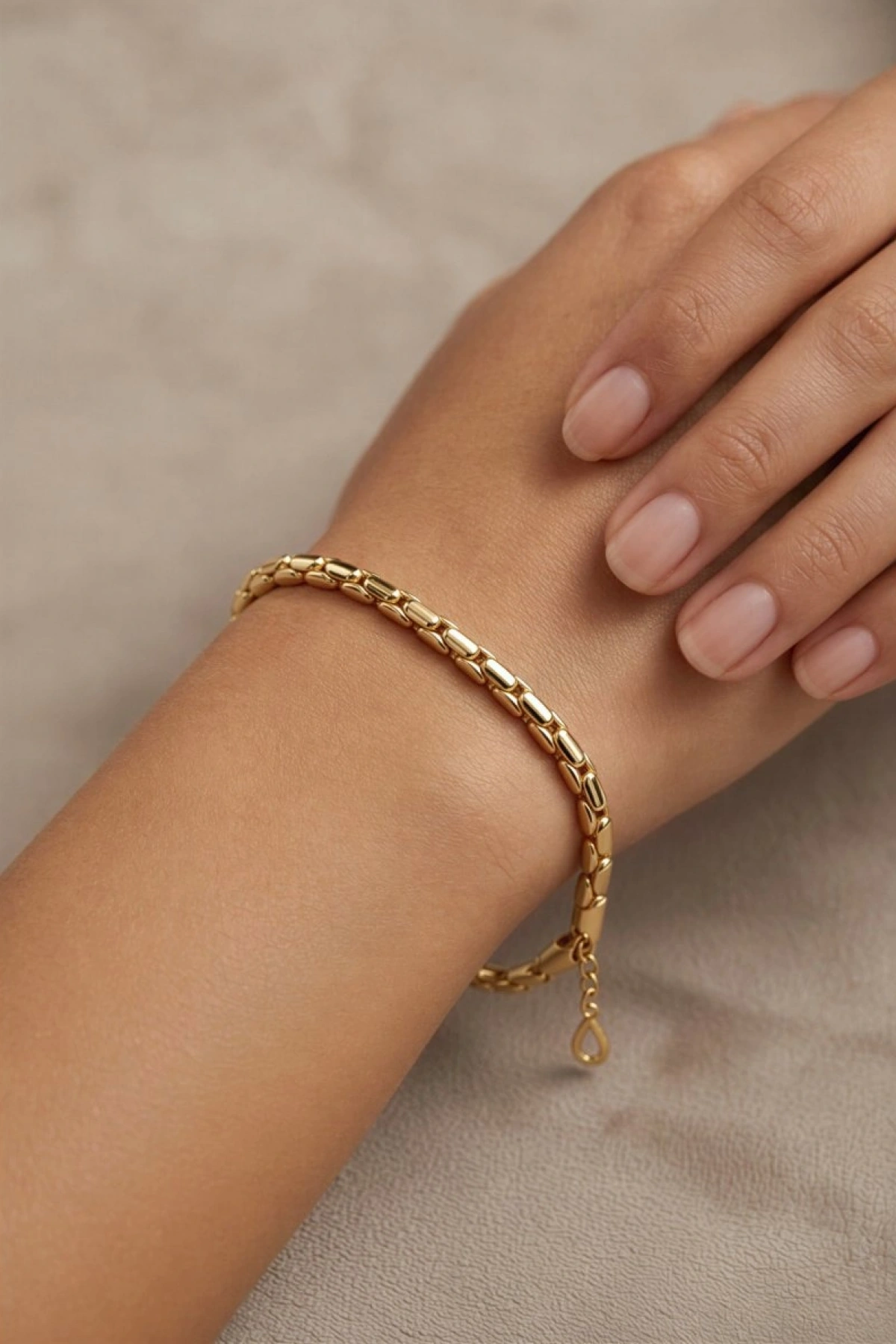 Silindir Pul Model Gold Altın Kaplama Bileklik