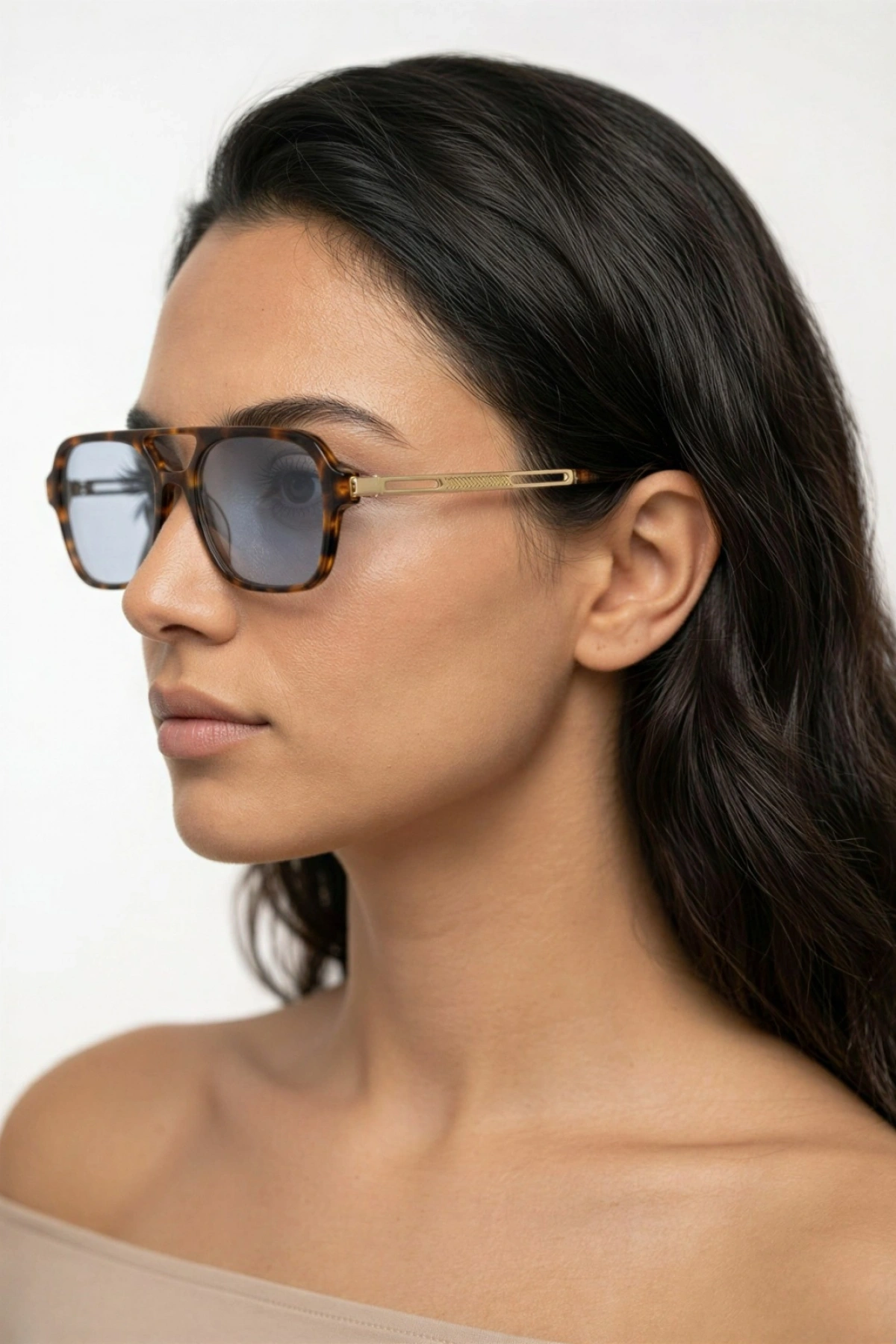 Leopar Model Mavi Cam Kadın Güneş Gözlüğü