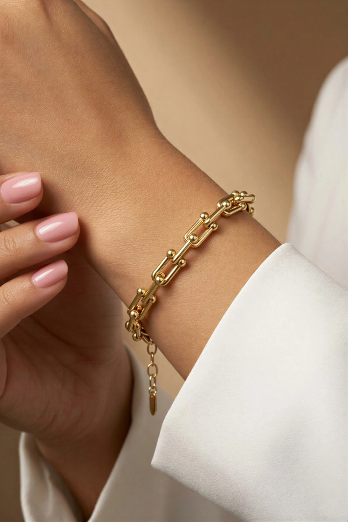 Top Detay Nal Model Gold Altın Kaplama Bileklik