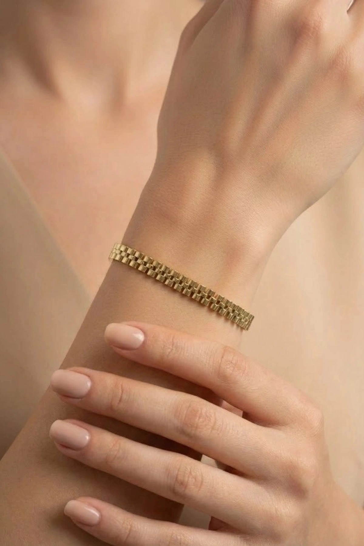 Rekson Model Kuyum Gold Altın Kaplama Bileklik