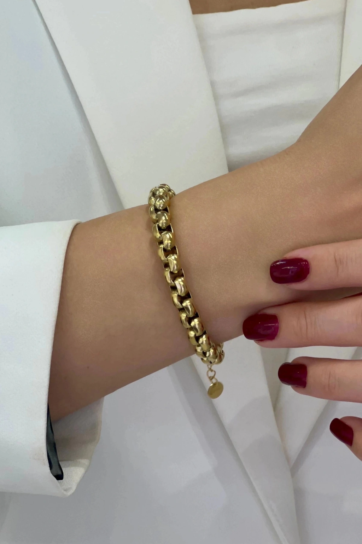 Desensiz Horus Model Gold Altın Kaplama Çelik Bileklik