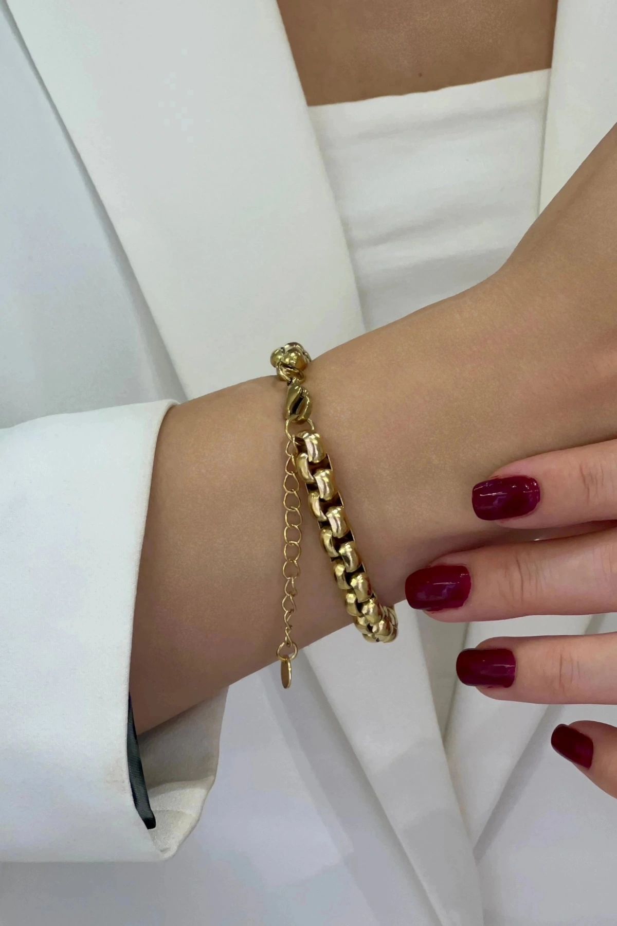 Desensiz Horus Model Gold Altın Kaplama Çelik Bileklik