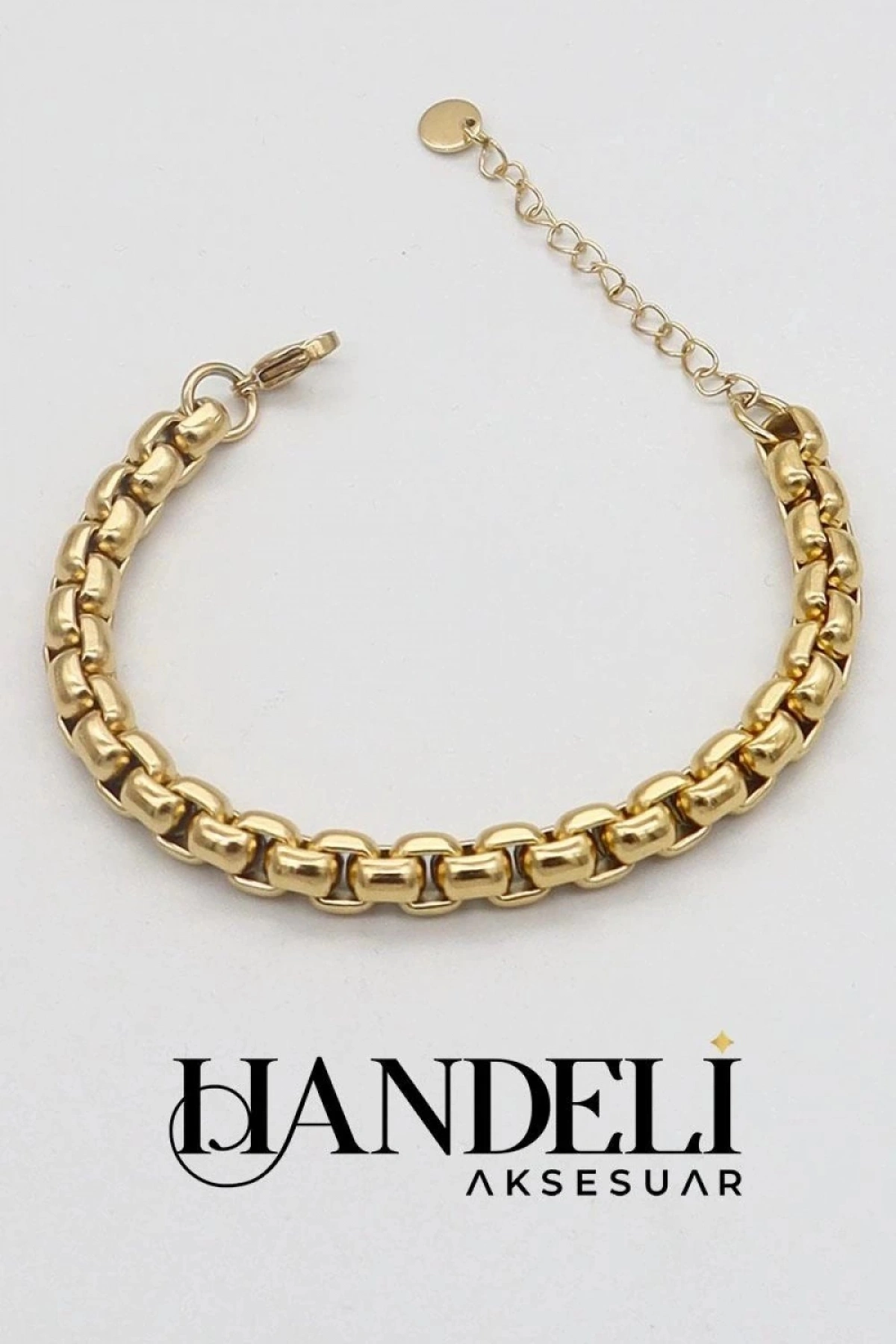 Desensiz Horus Model Gold Altın Kaplama Çelik Bileklik