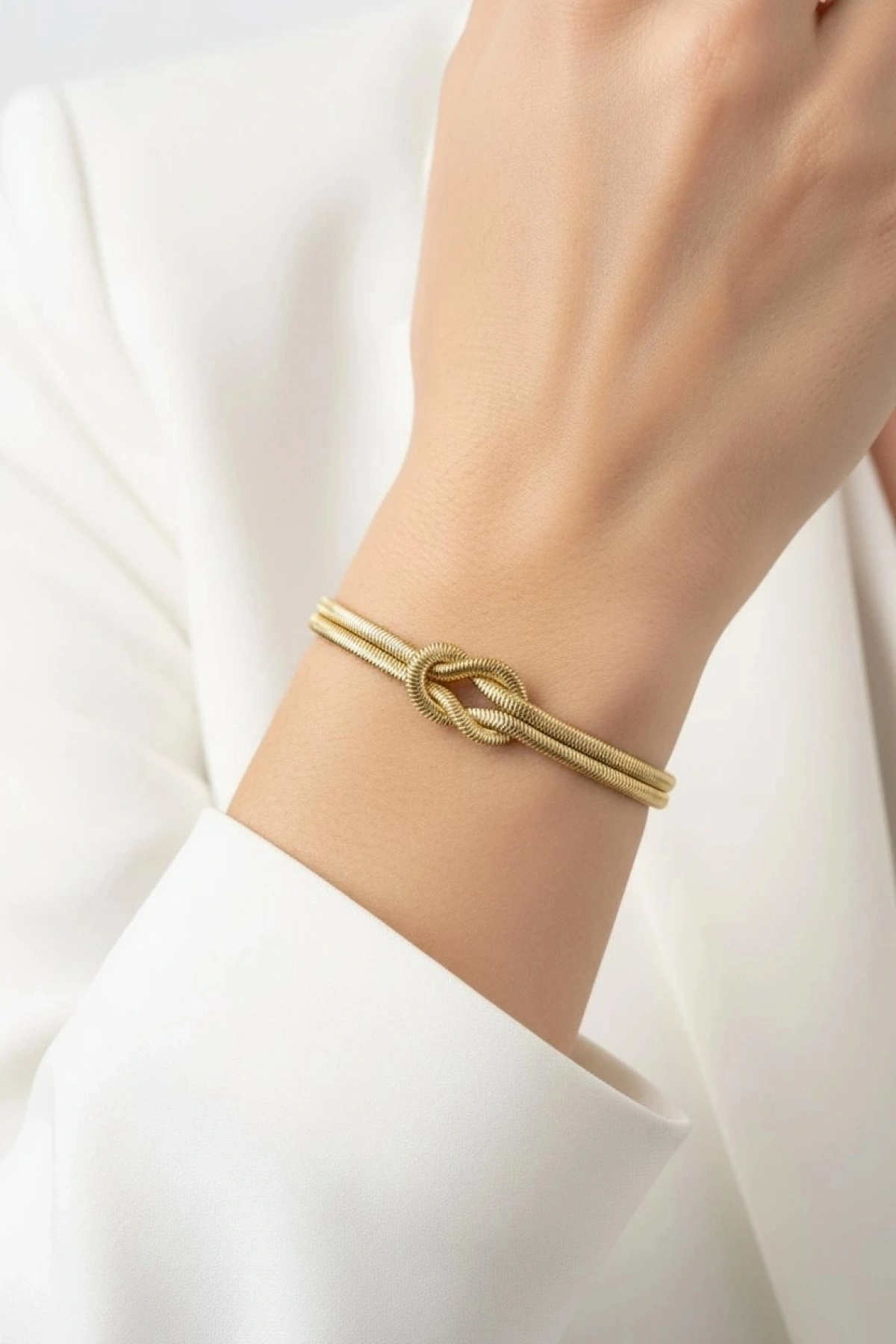 Düğüm Model İtalyan Zincir Gold Altın Kaplama Bileklik