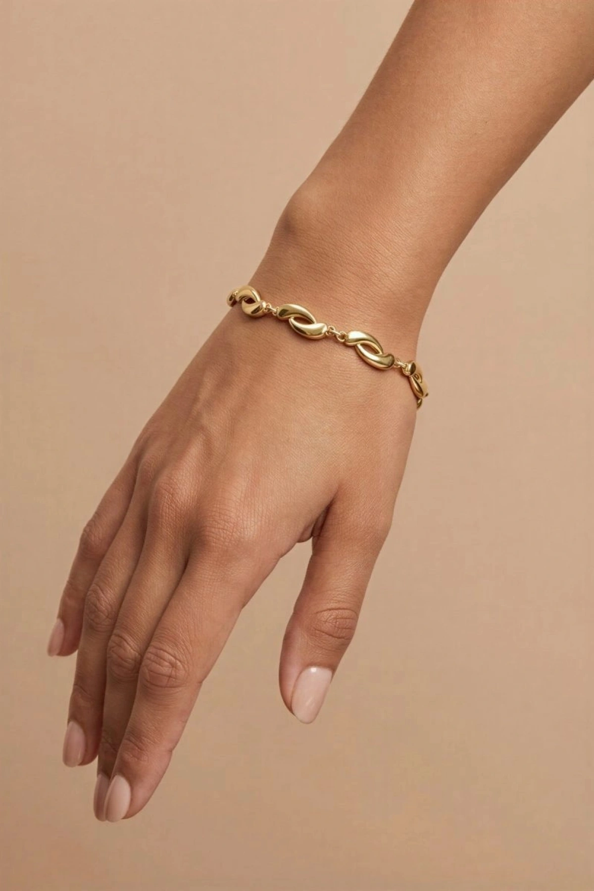 Çift Damla Model Düz Gold Altın Kaplama Bileklik