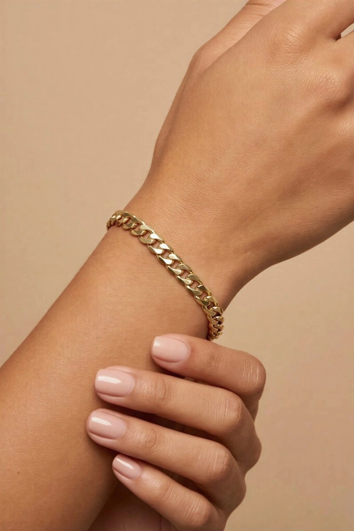 İnce Milan Model Gold Altın Kaplama Bileklik