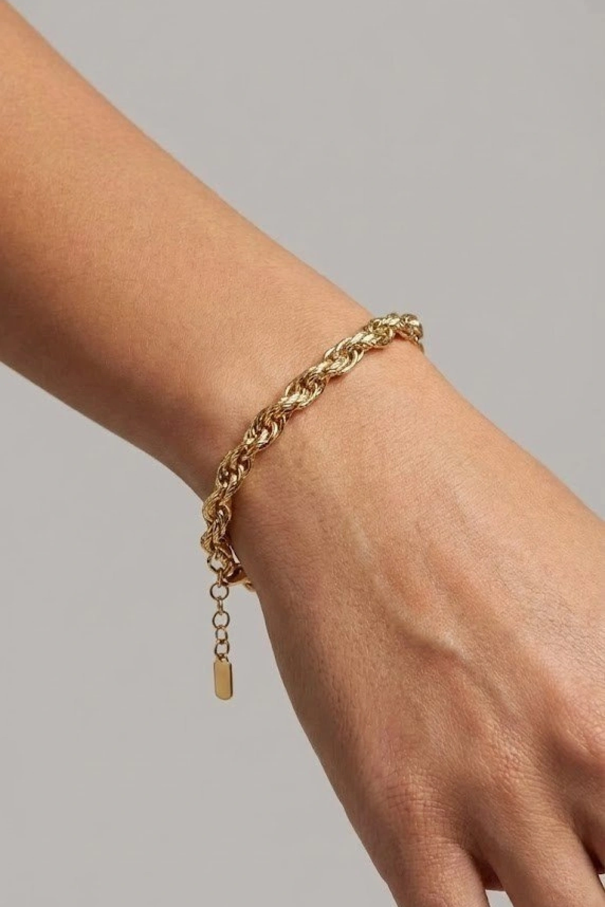 Çizgi Desen Mirror Model Gold Altın Kaplama Bileklik