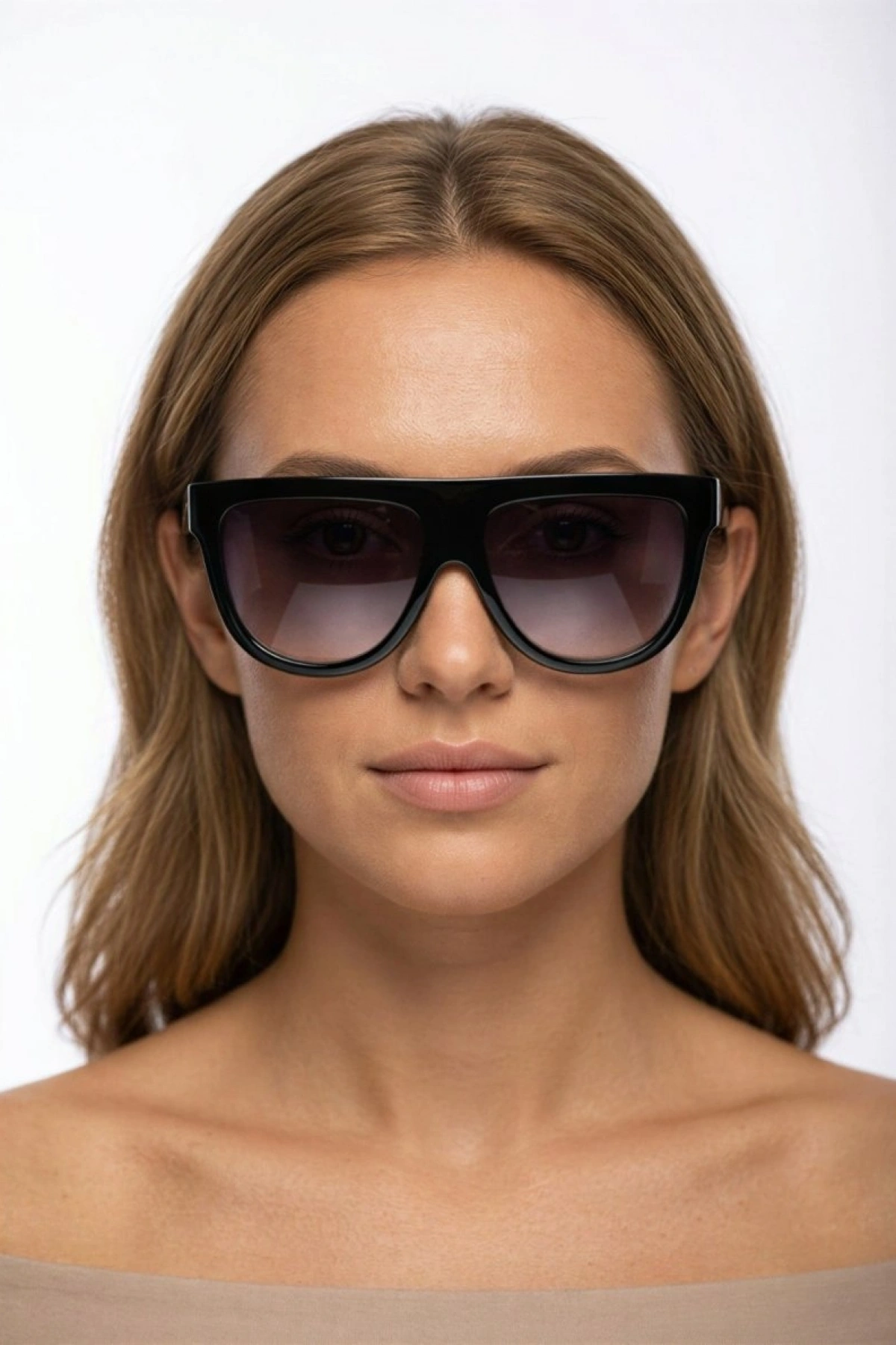 Yarım Halka Siyah Kadın Güneş Gözlüğü