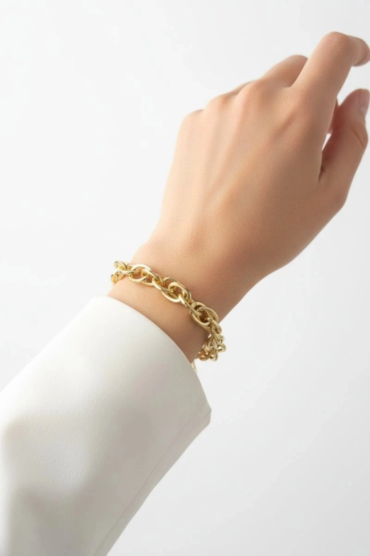 Kuyum Mirror Model Gold Altın Kaplama Bileklik