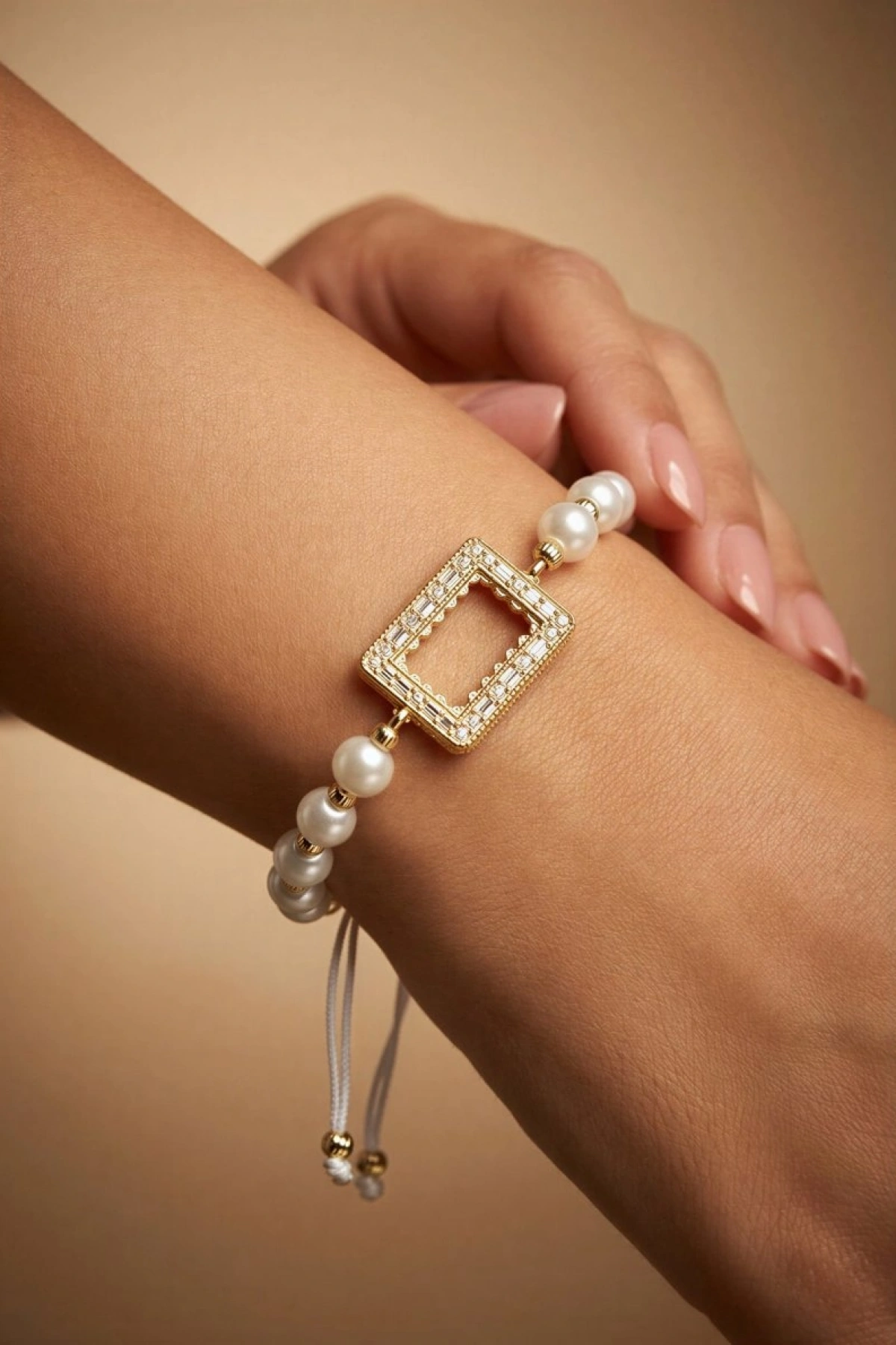 İnci Detay Gramlık Model Gold Altın Kaplama Bileklik