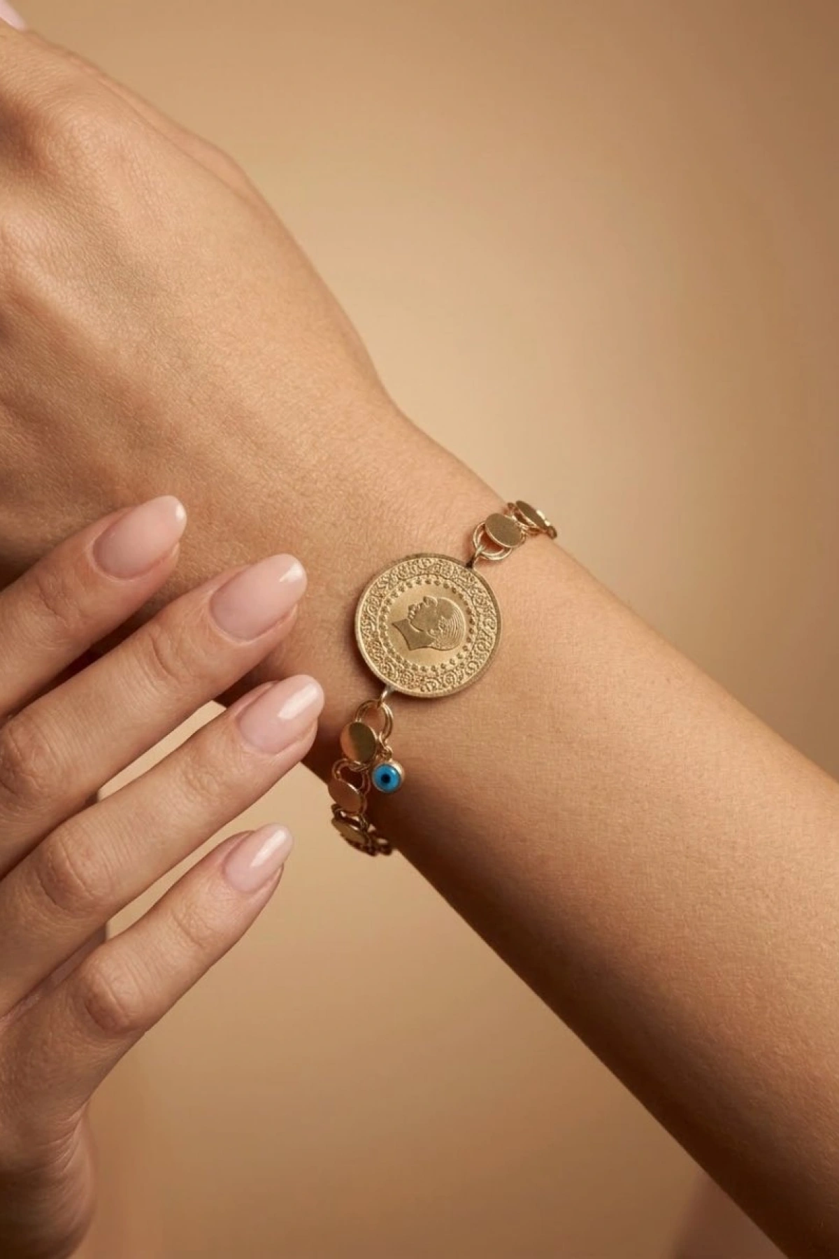 Arpa Zincir Çeyrek Model Gold Altın Kaplama Kuyumcu Bileklik