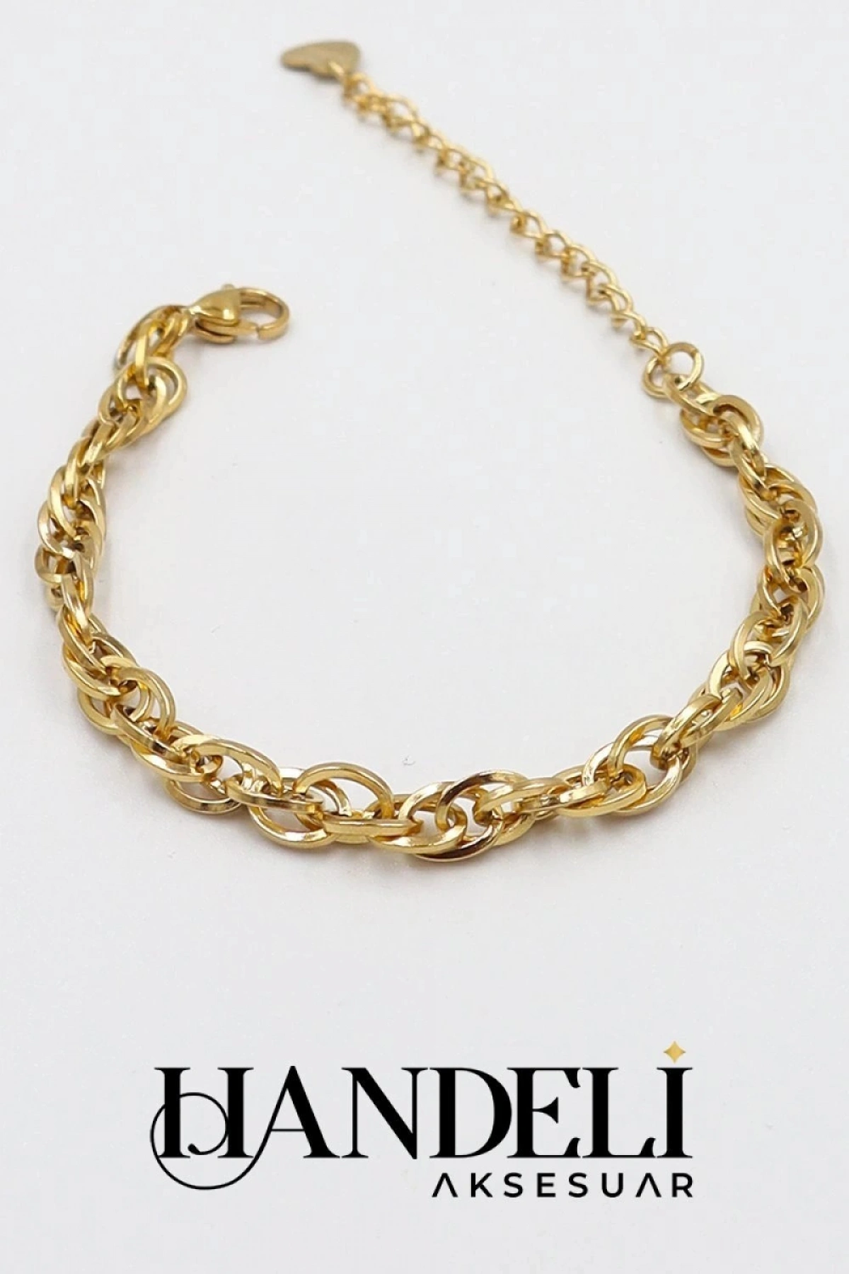 İnce Mirror Model Gold Altın Kaplama Çelik Bileklik