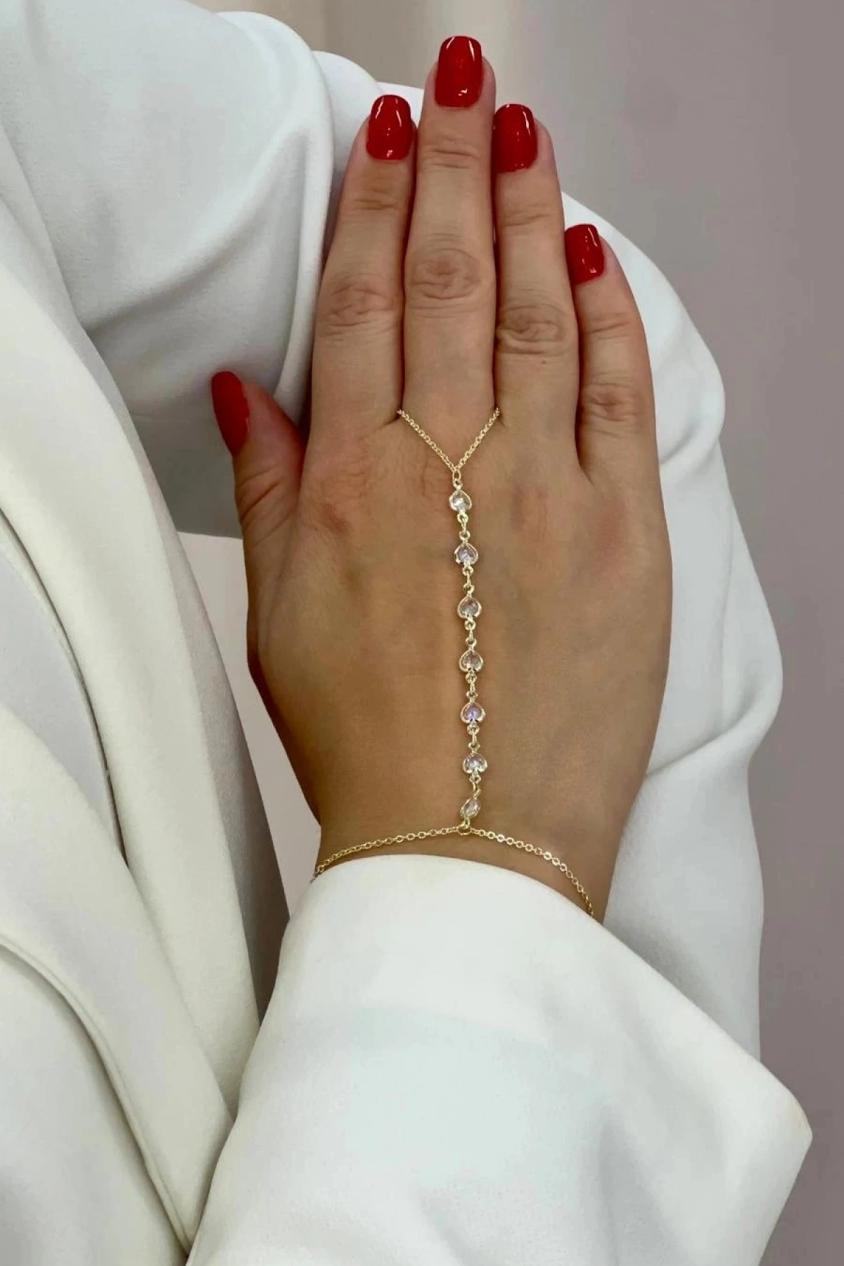 Sıralı Kalp Model Gold Altın Kaplama Şahmeran