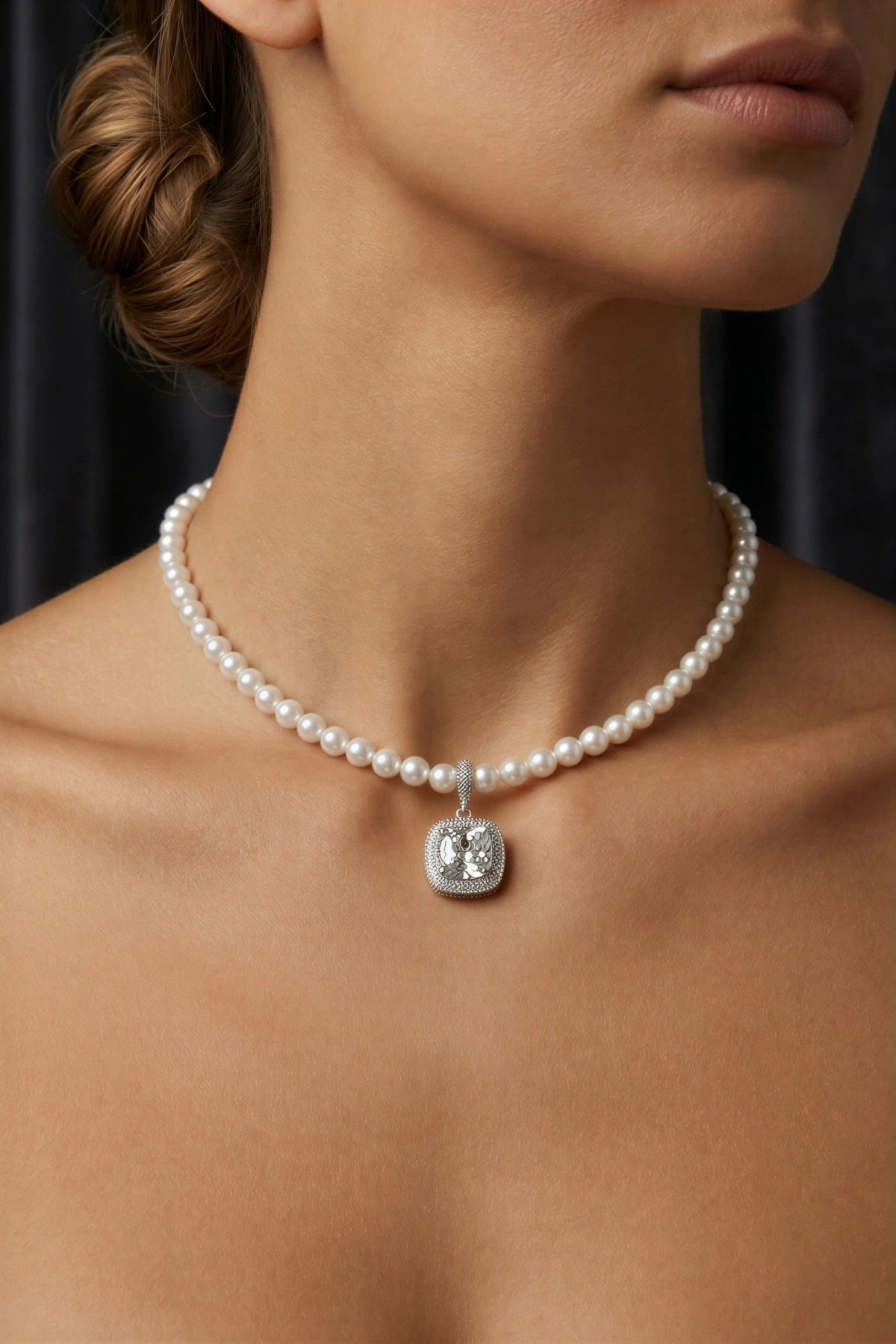 İnci Model Baget Detay Gold Altın Kaplama Kolye