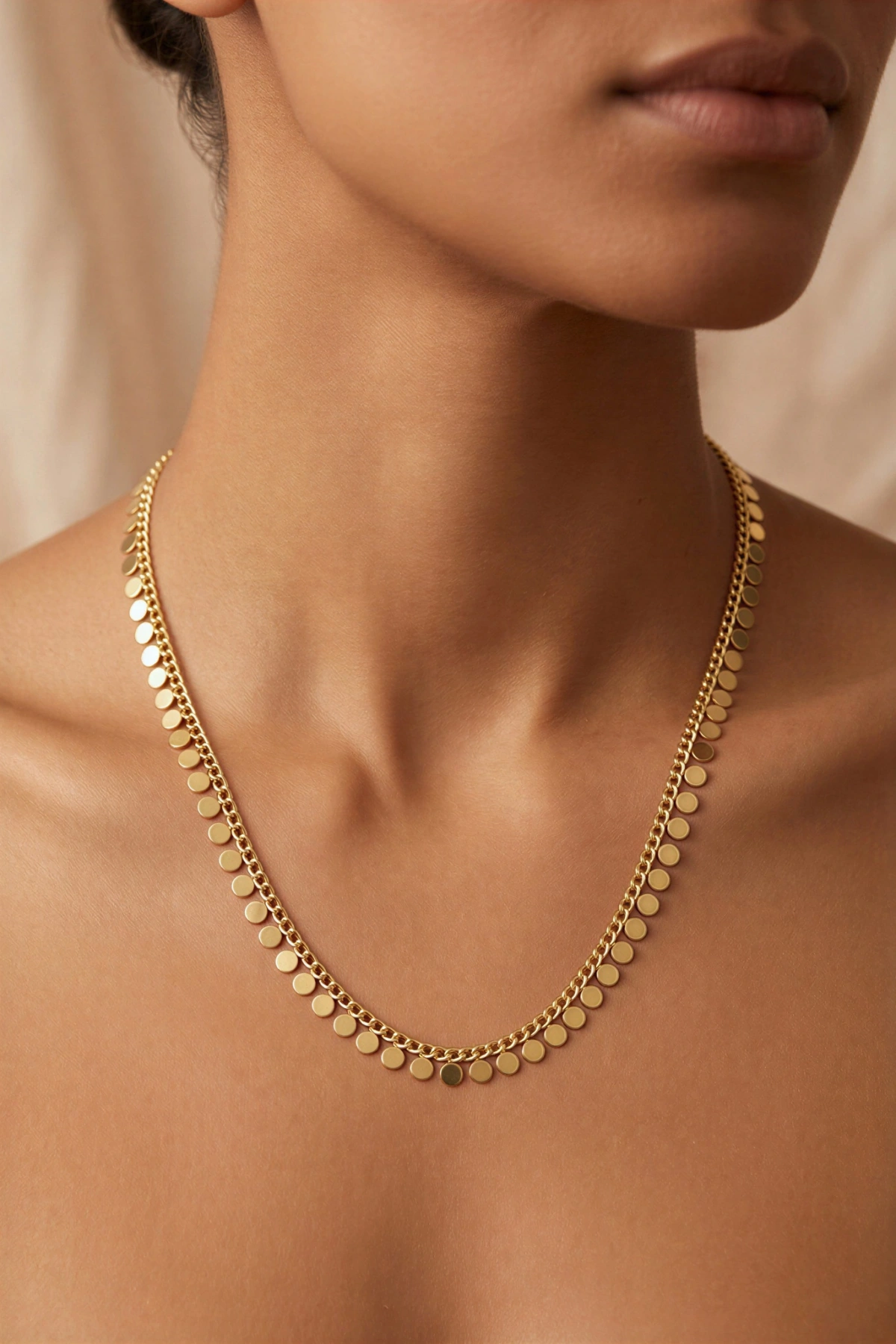 Pul Model Gold Altın Kaplama Kolye