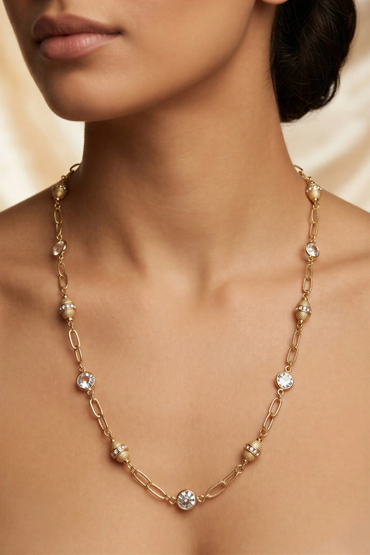 Silindir Model Gold Altın Kaplama Kolye